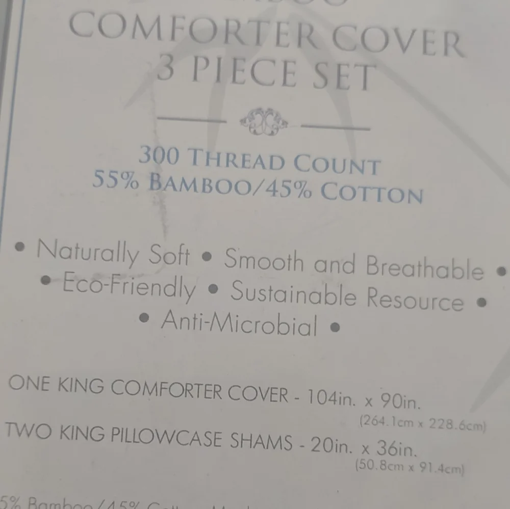New 🎀 Luxury 3 piece set Bamboo cotton comforter cover 2 pillowcase shams
